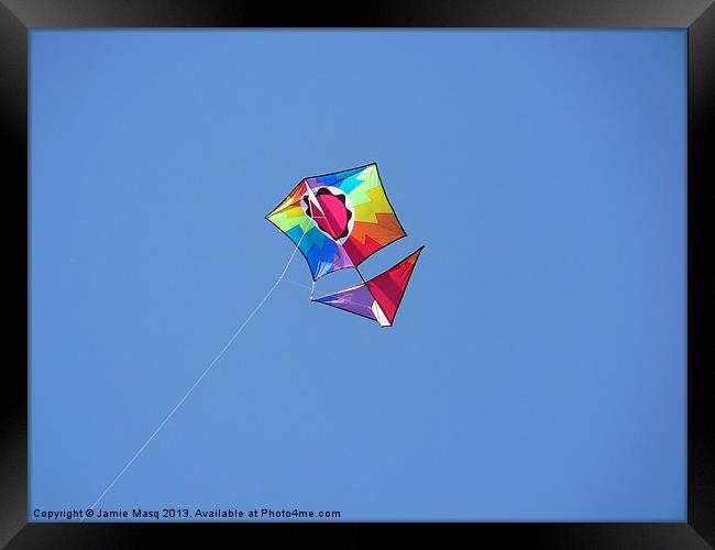 Colourful Kite Flying Framed Print by Anna Lewis