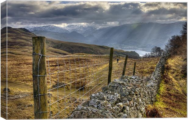 Rays At Derwentwater Canvas Print by Jason Connolly