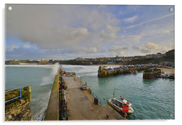 Cornwall: Newquay Harbour Acrylic by Rob Parsons