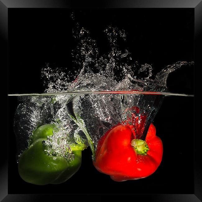 Red and Green Peppers Framed Print by Stuart Gillespie