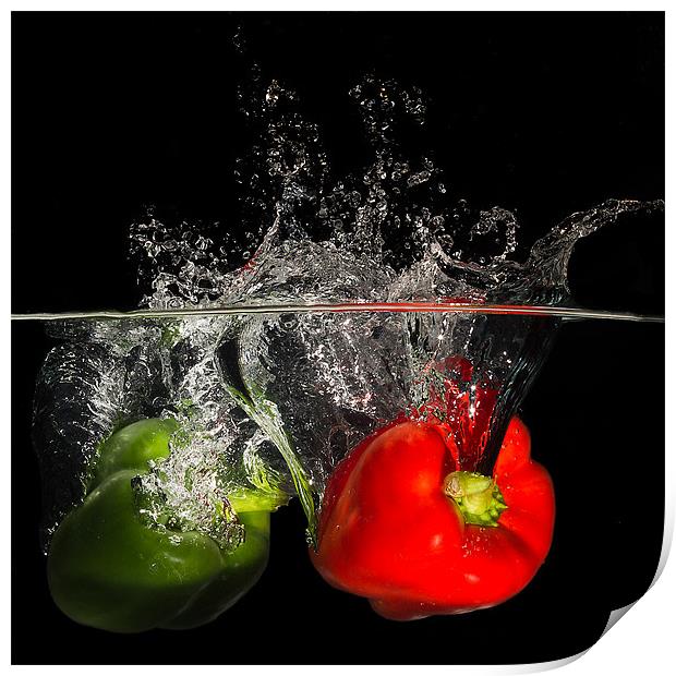Red and Green Peppers Print by Stuart Gillespie