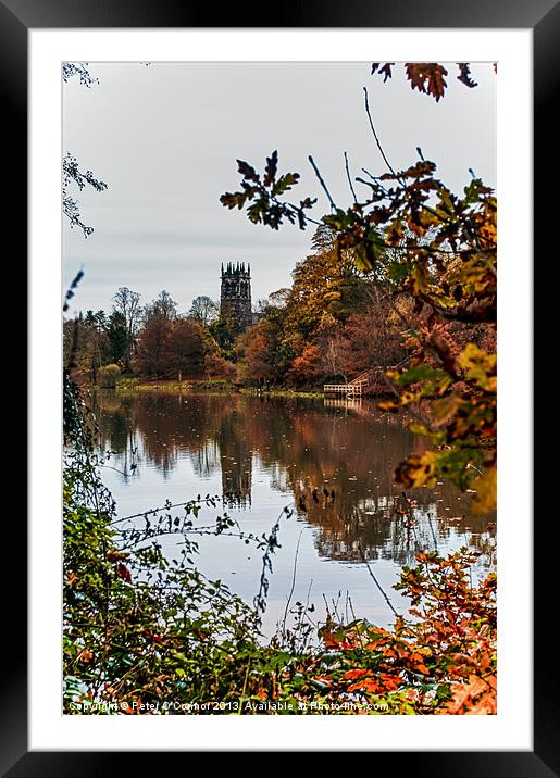 Lymm Dam, St Marys Church Framed Mounted Print by Canvas Landscape Peter O'Connor