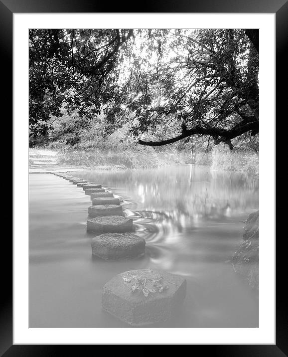 STEPPING STONE MIST Framed Mounted Print by Clive Eariss