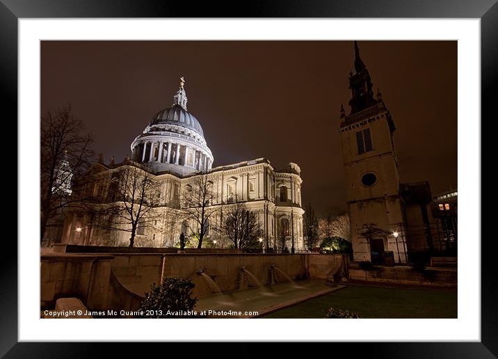 St Pauls of London Framed Mounted Print by James Mc Quarrie
