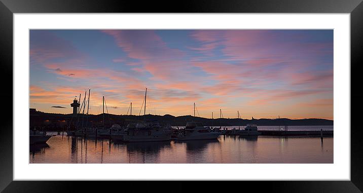 Sunrise, Hobart Dock Framed Mounted Print by