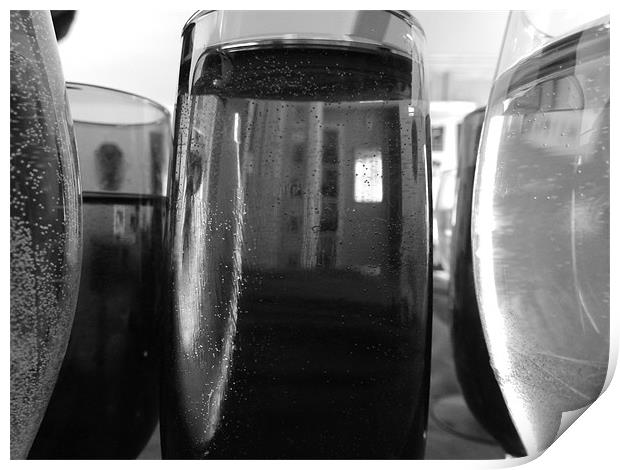 Black & White Champagne Glass Print by Marcy Morris