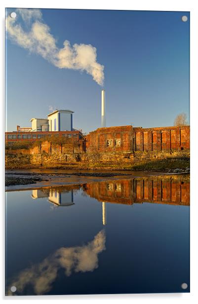 Incinerator Reflections in River Don Acrylic by Darren Galpin