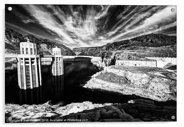 Hoover Dam Reservoir Acrylic by Rob Hawkins