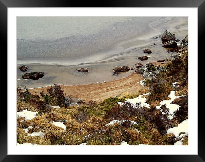 beach at winter Framed Mounted Print by dale rys (LP)