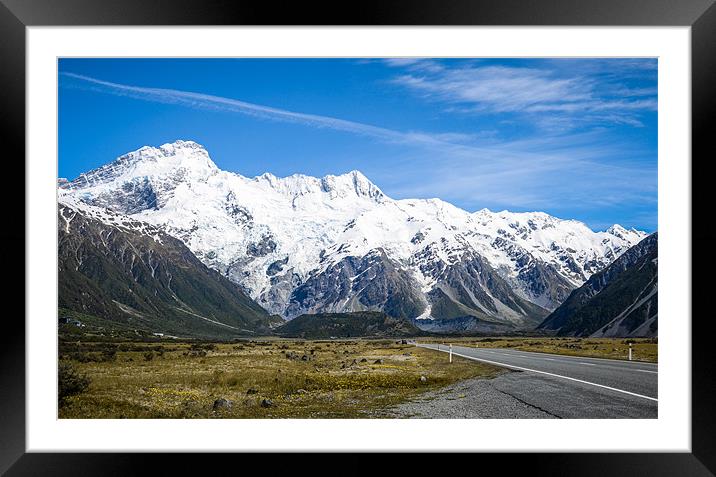 On the way to Mount Cook Framed Mounted Print by Michelle PREVOT