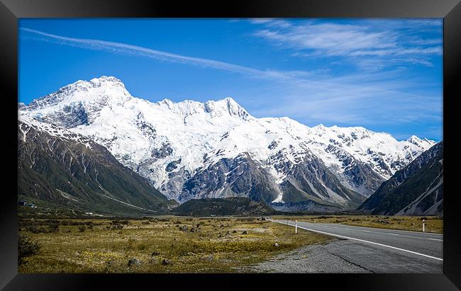 On the way to Mount Cook Framed Print by Michelle PREVOT