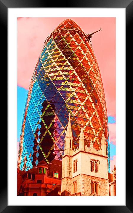 The Gherkin London Framed Mounted Print by Clive Eariss