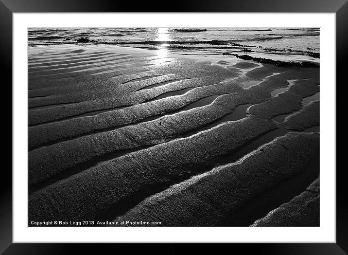 Tide Lines Framed Mounted Print by Bob Legg