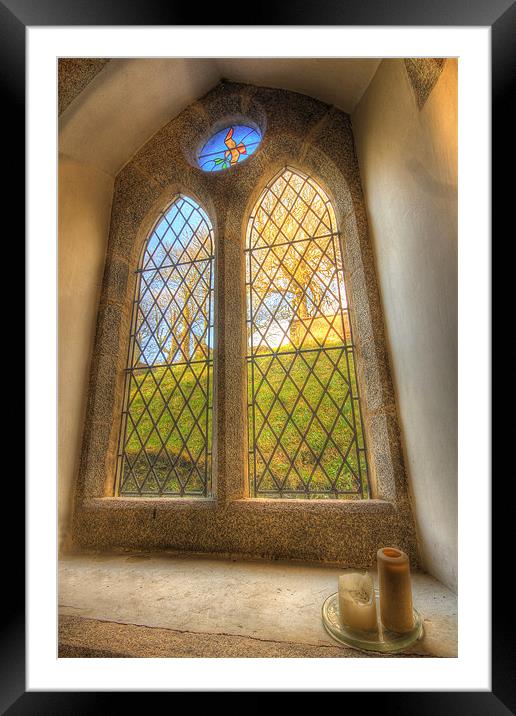 Stained Glass Church window Framed Mounted Print by Dave Bell