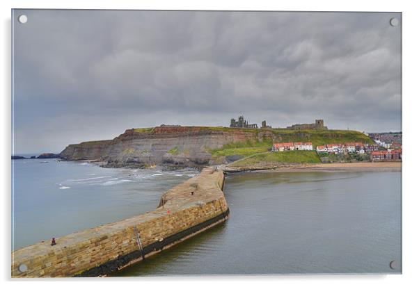 Yorkshire: Whitby Breakwater Acrylic by Rob Parsons