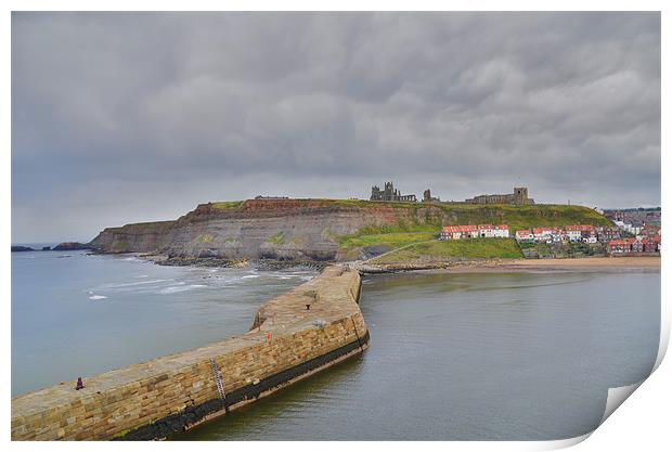 Yorkshire: Whitby Breakwater Print by Rob Parsons