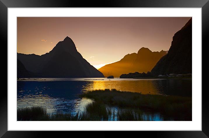 Milford Sound Sunset Framed Mounted Print by