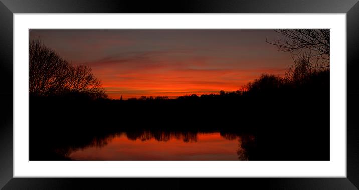 River sunset Framed Mounted Print by Dave Evans