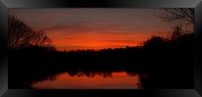 River sunset Framed Print by Dave Evans