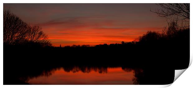 River sunset Print by Dave Evans
