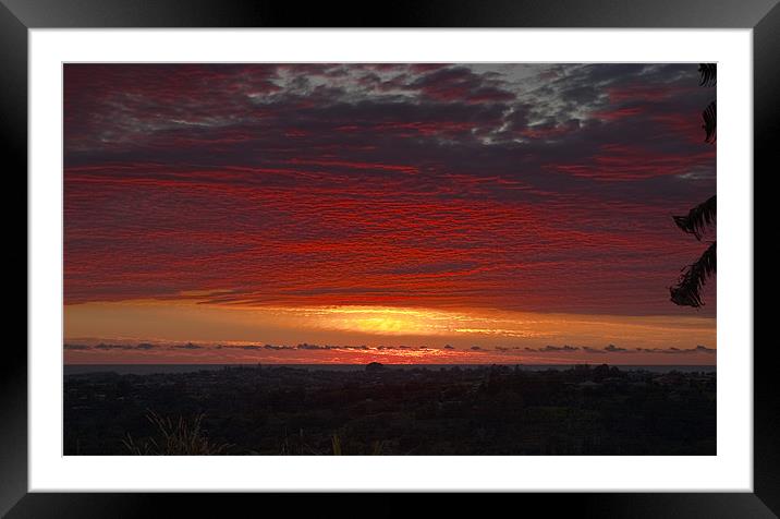 Red Sky at Morning Framed Mounted Print by