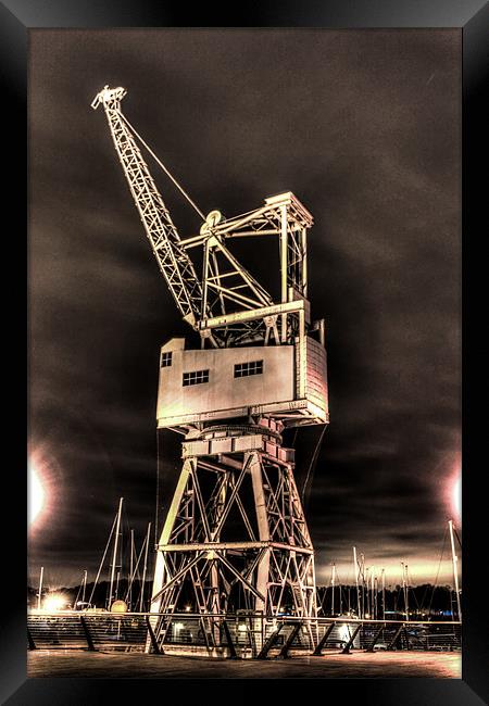 Dockyard crane Framed Print by jim wardle-young