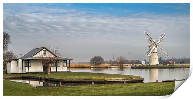 Thurne Mill across River Print by Stephen Mole