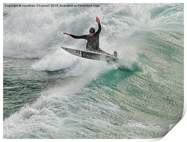 Porthtowan Surf #2 Mar2013 Print by Jonathan OConnell