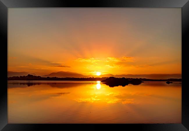 Sunrise over the inland Sea Framed Print by Gail Johnson