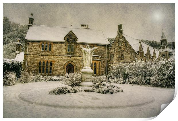 Snow at the Priory Print by Ian Mitchell
