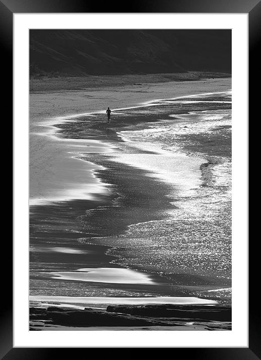 Beach Runner Framed Mounted Print by Brian Dingle