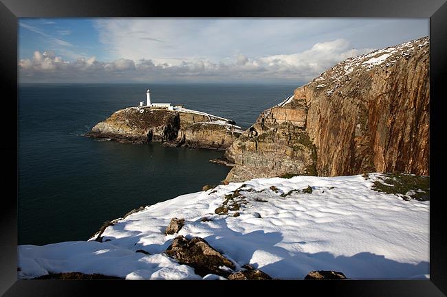 South Stack Lighthouse Framed Print by Gail Johnson