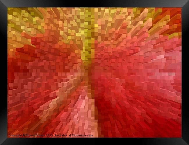 Chaos in red abstract Framed Print by Robert Gipson