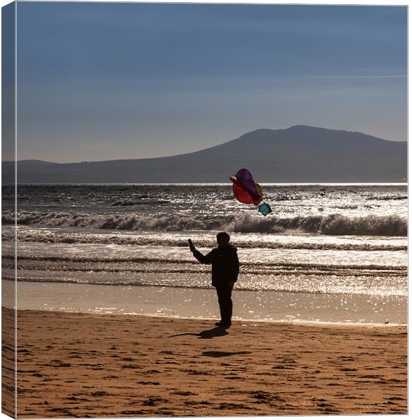 Kid with a kite Canvas Print by Gail Johnson
