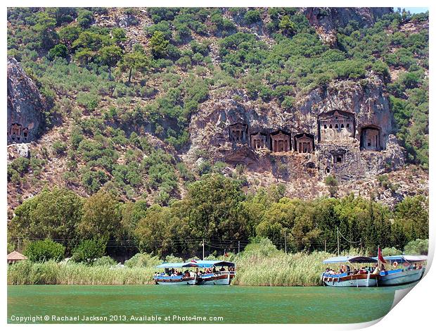 Dalyan Rock Tombs Print by Rachael Hood