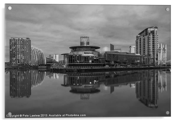 Salford Quays, Quays Theatre Acrylic by Pete Lawless