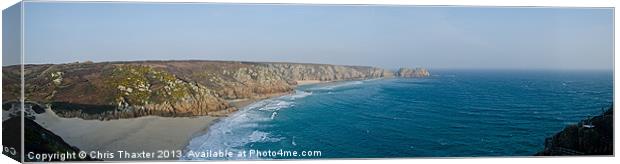 A Breathtaking Panorama of Porthcurno Bay Canvas Print by Chris Thaxter