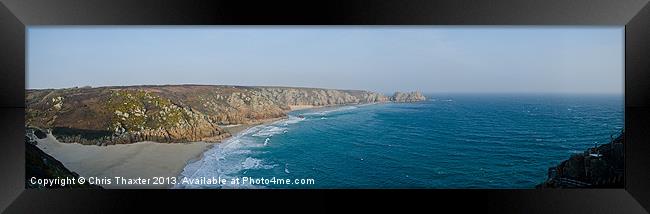 A Breathtaking Panorama of Porthcurno Bay Framed Print by Chris Thaxter
