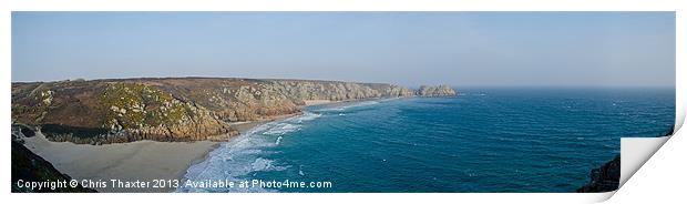 A Breathtaking Panorama of Porthcurno Bay Print by Chris Thaxter