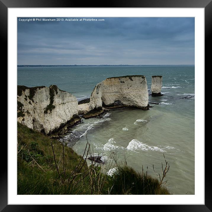 Old Harry Squared Framed Mounted Print by Phil Wareham