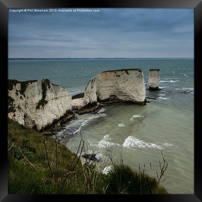 Old Harry Squared Framed Print by Phil Wareham