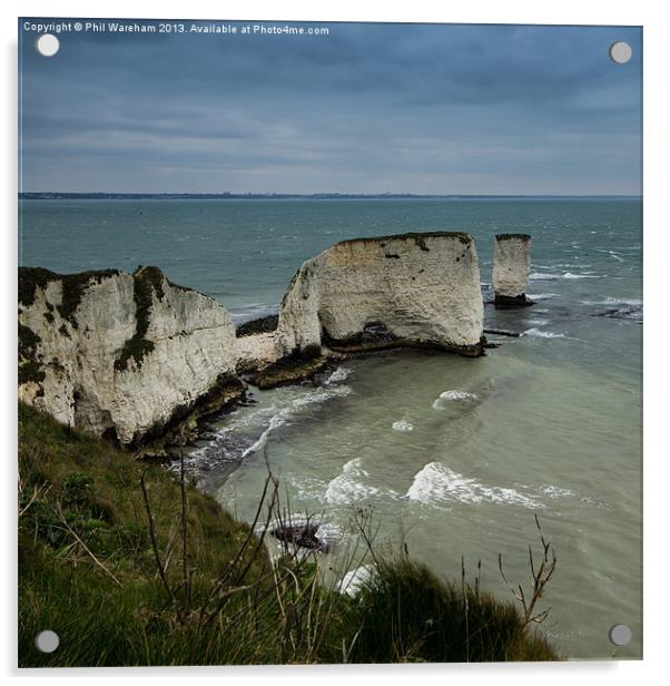 Old Harry Squared Acrylic by Phil Wareham