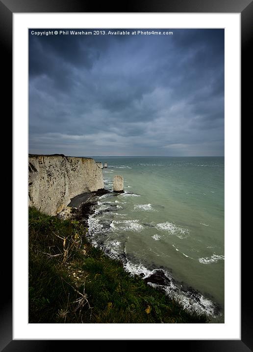 A Pinnacle and Old Harry Framed Mounted Print by Phil Wareham
