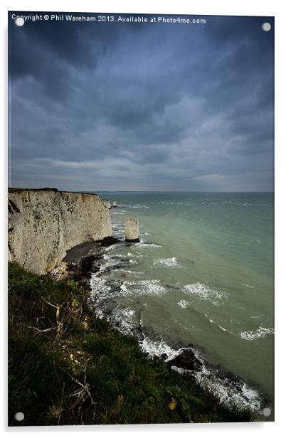 A Pinnacle and Old Harry Acrylic by Phil Wareham