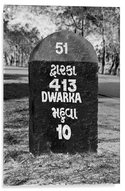 Dwarka only 413 kilometers Acrylic by Arfabita  