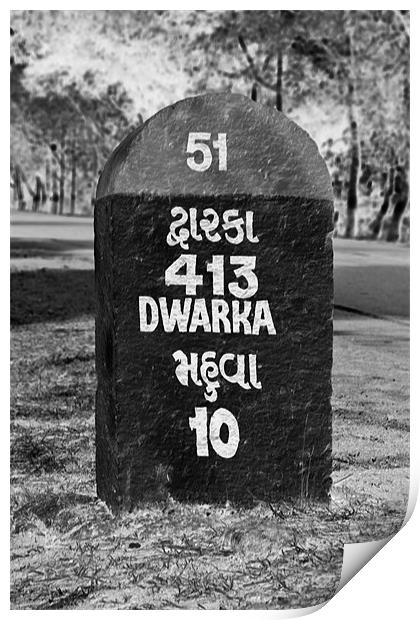 Dwarka only 413 kilometers Print by Arfabita  