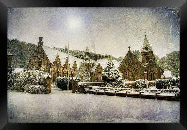 Priory In The Snow Framed Print by Ian Mitchell
