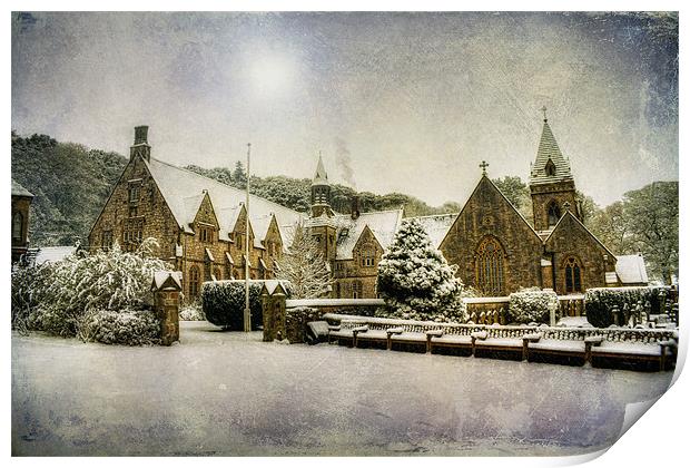 Priory In The Snow Print by Ian Mitchell