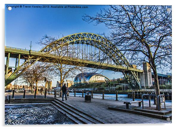 The Quayside Newcastle Acrylic by Trevor Kersley RIP
