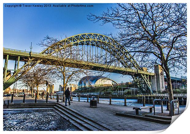 The Quayside Newcastle Print by Trevor Kersley RIP